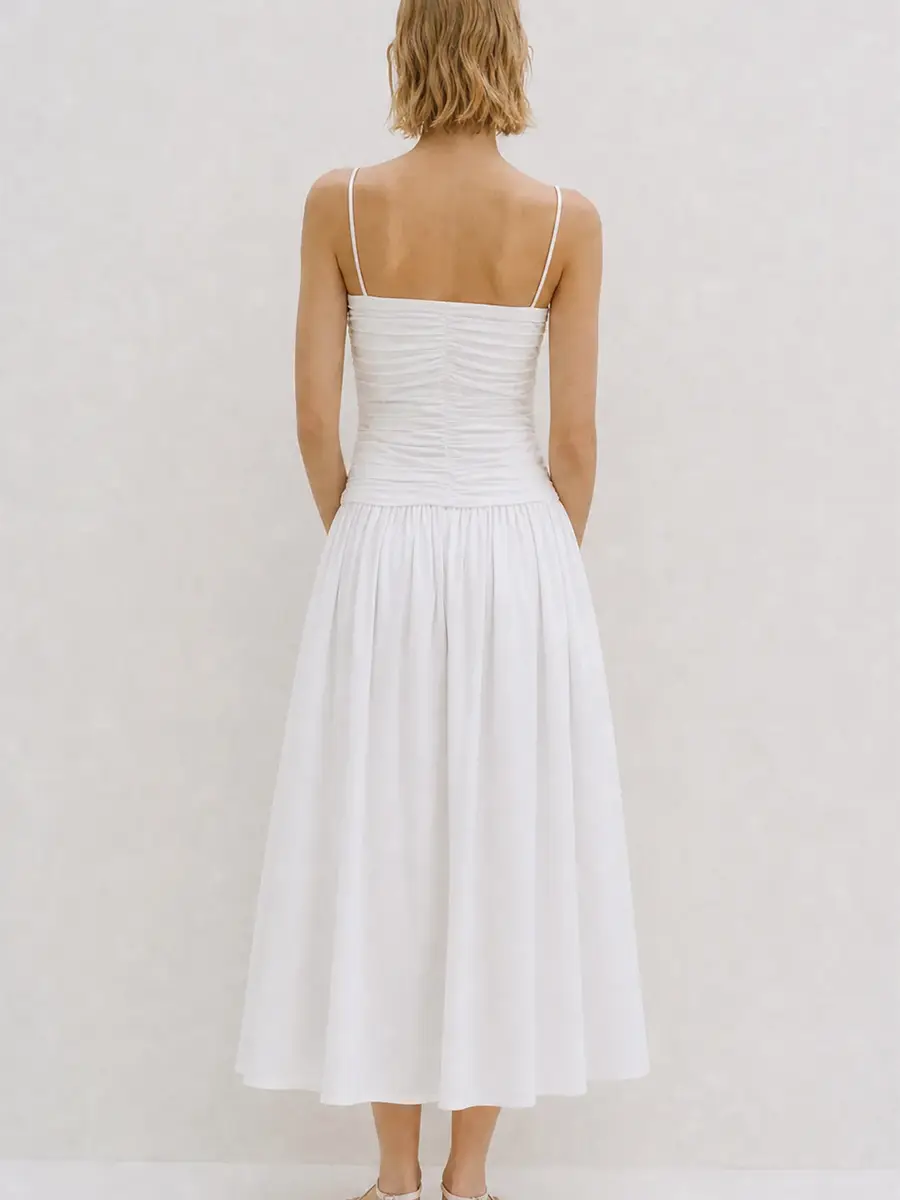 Tove Amina Ruched Cotton Midi Dress | Thumbnail 3 Tove Amina Ruched Cotton Midi Dress | Thumbnail 3