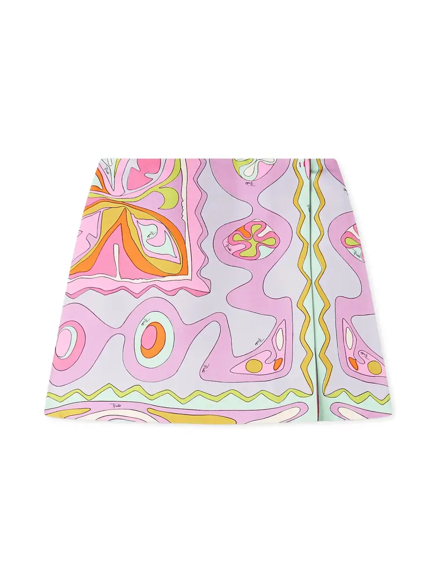 PUCCI Angoli Print Silk Mini Skirt | Image 1 PUCCI Angoli Print Silk Mini Skirt | Image 1
