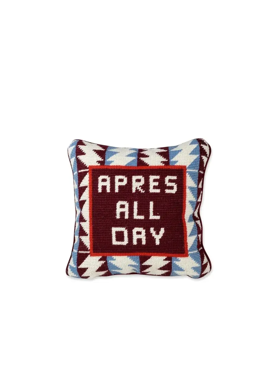 Furbish Studio Après All Day Needlepoint Pillow | Image 1 Furbish Studio Après All Day Needlepoint Pillow | Image 1