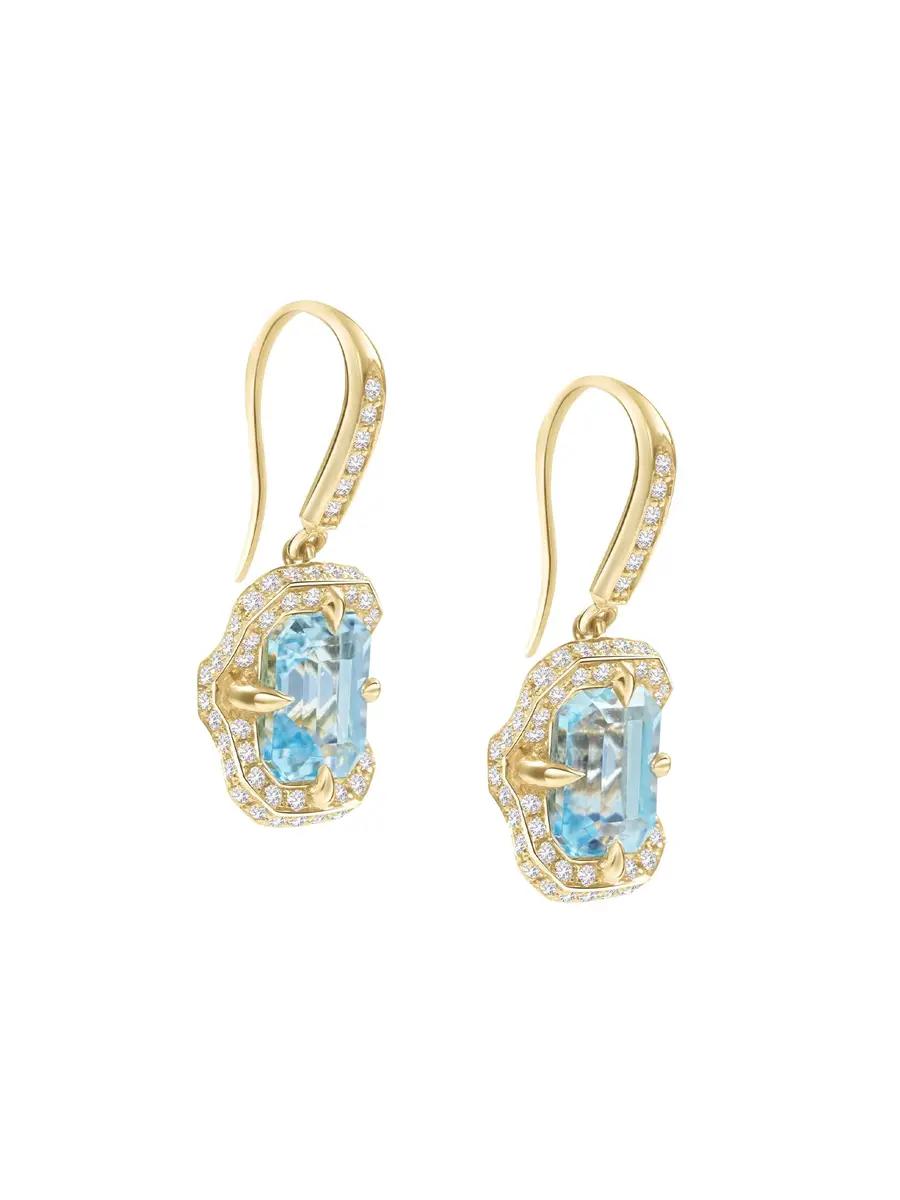 YI COLLECTION Aquamarine and Diamond Aurora Earrings | Thumbnail 2 YI COLLECTION Aquamarine and Diamond Aurora Earrings | Thumbnail 2