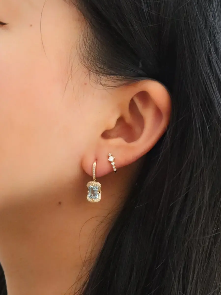 YI COLLECTION Aquamarine and Diamond Aurora Earrings | Thumbnail 4 YI COLLECTION Aquamarine and Diamond Aurora Earrings | Thumbnail 4