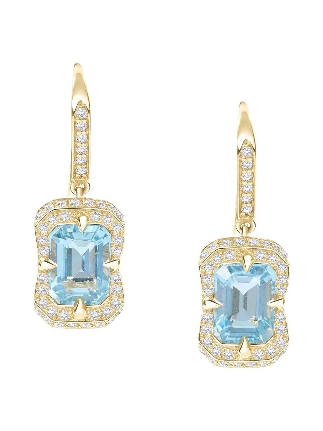 Aquamarine and Diamond Aurora Earrings Aquamarine and Diamond Aurora Earrings