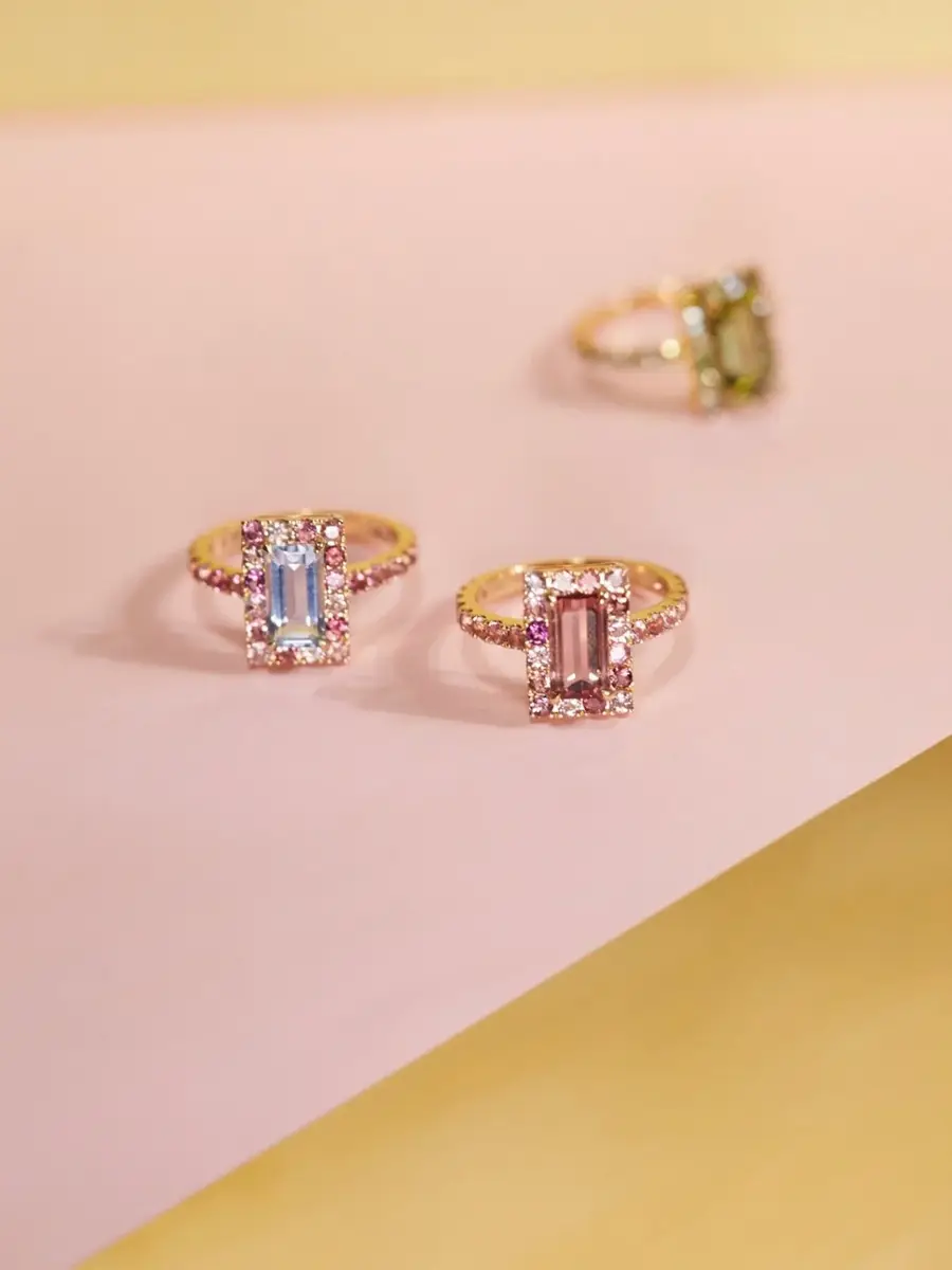 YI COLLECTION Aquamarine and Pink Tourmaline Candy Ring | Thumbnail 2 YI COLLECTION Aquamarine and Pink Tourmaline Candy Ring | Thumbnail 2