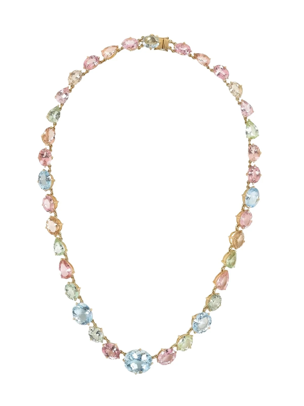 Aquamarine and Tourmaline Candy Necklace