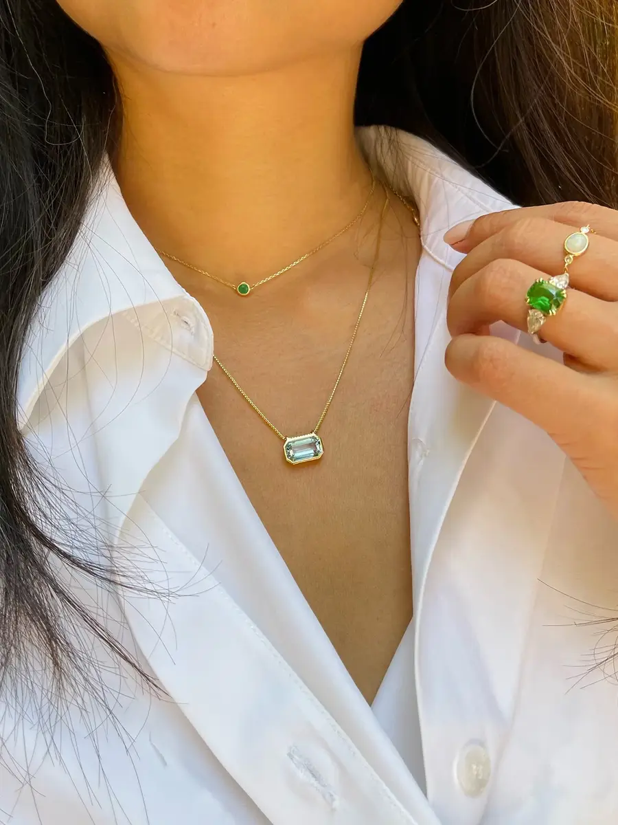 YI COLLECTION Aquamarine Nouveau Necklace | Thumbnail 2 YI COLLECTION Aquamarine Nouveau Necklace | Thumbnail 2