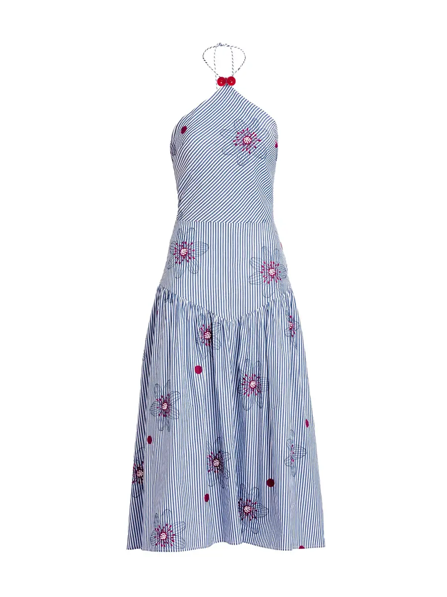 Silvia Tcherassi Ares Cotton Halter Midi Dress | Image 1 Silvia Tcherassi Ares Cotton Halter Midi Dress | Image 1