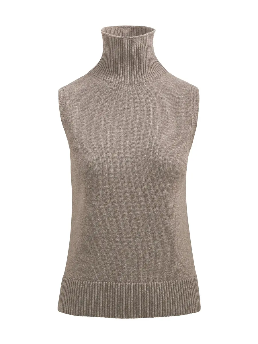 Brandon Maxwell Bruno Sleeveless Wool-Cashmere Turtleneck | Image 1 Brandon Maxwell Bruno Sleeveless Wool-Cashmere Turtleneck | Image 1
