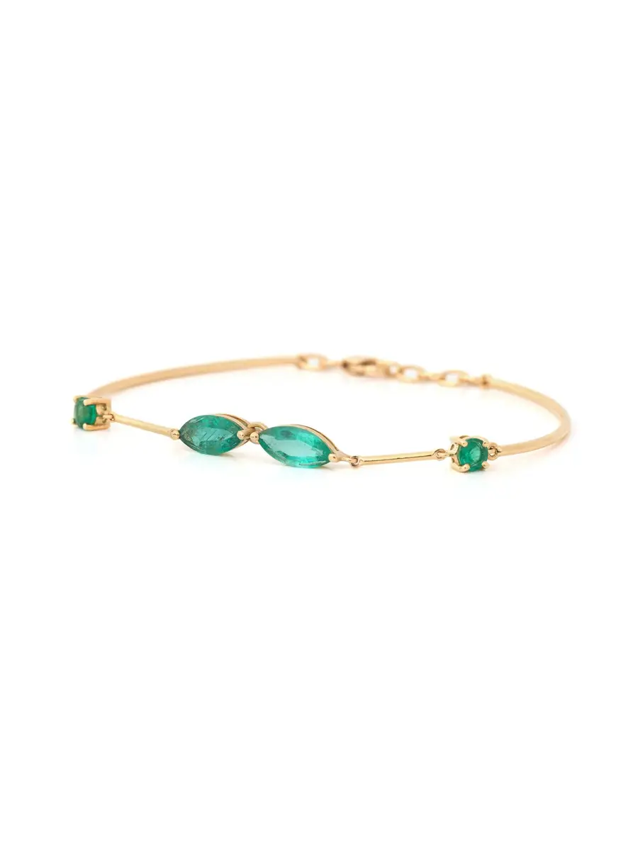YI COLLECTION Emerald Marquise Duo Bangle | Thumbnail 2