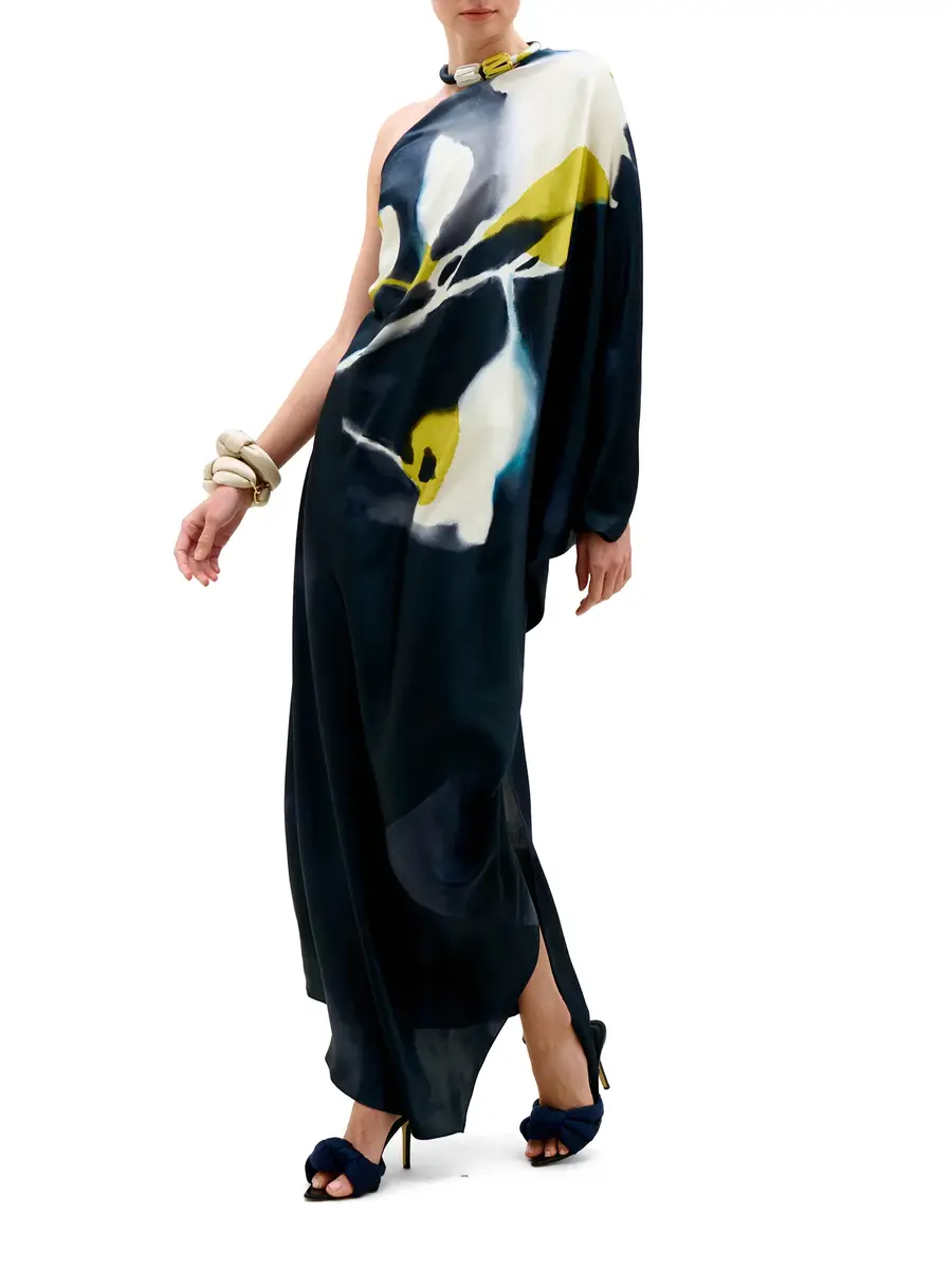 Silvia Tcherassi Erica One-Shoulder Silk Maxi Dress | Thumbnail 2 Silvia Tcherassi Erica One-Shoulder Silk Maxi Dress | Thumbnail 2