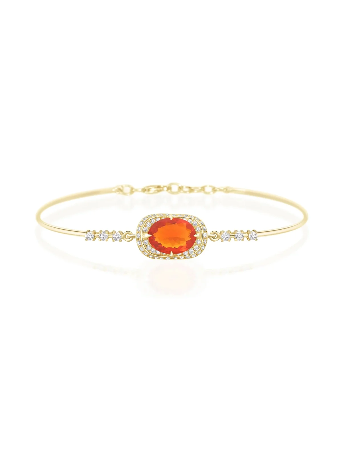 YI COLLECTION Fire Opal and Diamond Aurora Bangle