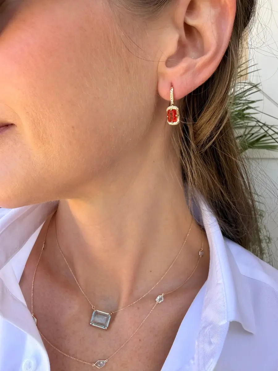 YI COLLECTION Fire Opal Aurora Earrings | Thumbnail 2 YI COLLECTION Fire Opal Aurora Earrings | Thumbnail 2