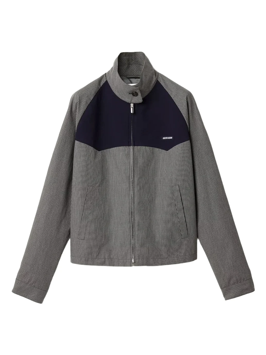 Miu Miu Gingham Check Blouson Jacket