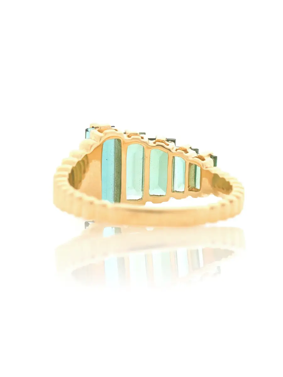 YI COLLECTION Indicolite and Green Tourmaline Crescendo Ring | Thumbnail 3 YI COLLECTION Indicolite and Green Tourmaline Crescendo Ring | Thumbnail 3