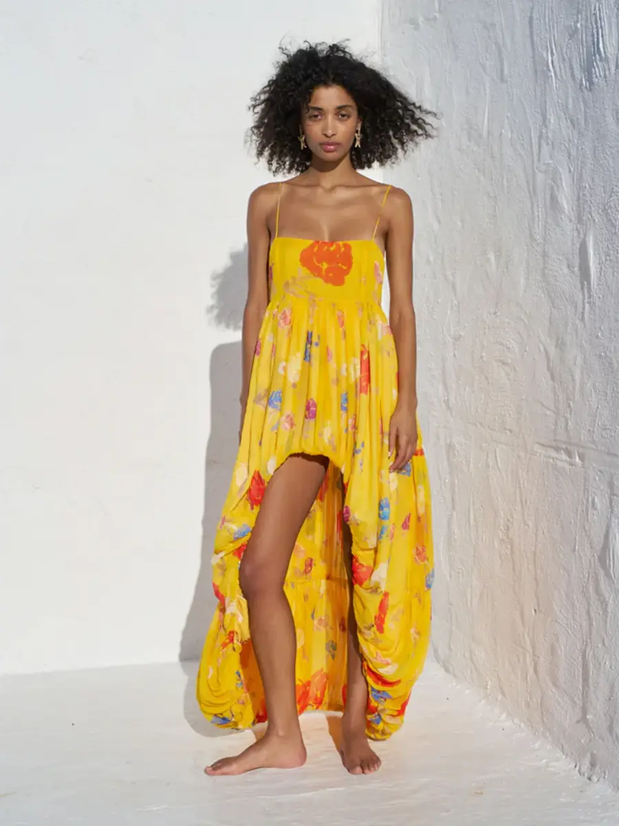 CAROLINE CONSTAS Isabelle High-Low Silk Gown | Thumbnail 2 CAROLINE CONSTAS Isabelle High-Low Silk Gown | Thumbnail 2