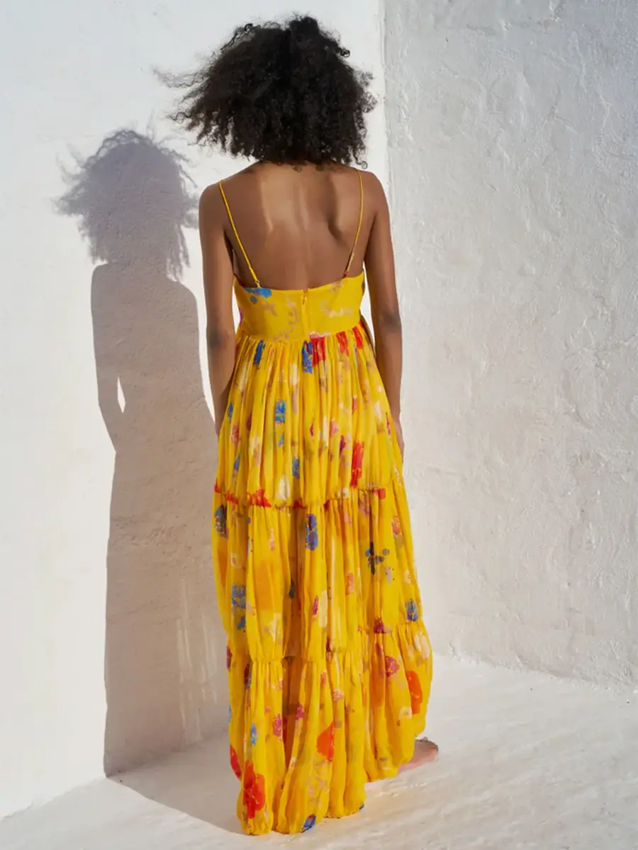 CAROLINE CONSTAS Isabelle High-Low Silk Gown | Thumbnail 4 CAROLINE CONSTAS Isabelle High-Low Silk Gown | Thumbnail 4