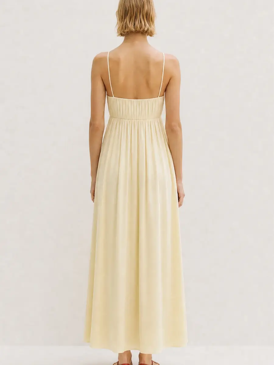 Tove Katrine Pleated Satin Maxi Dress | Thumbnail 3
