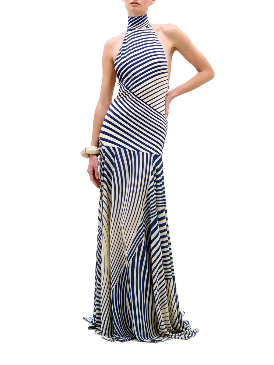 Silvia Tcherassi Leonore Halter Maxi Dress | Thumbnail 2 Silvia Tcherassi Leonore Halter Maxi Dress | Thumbnail 2