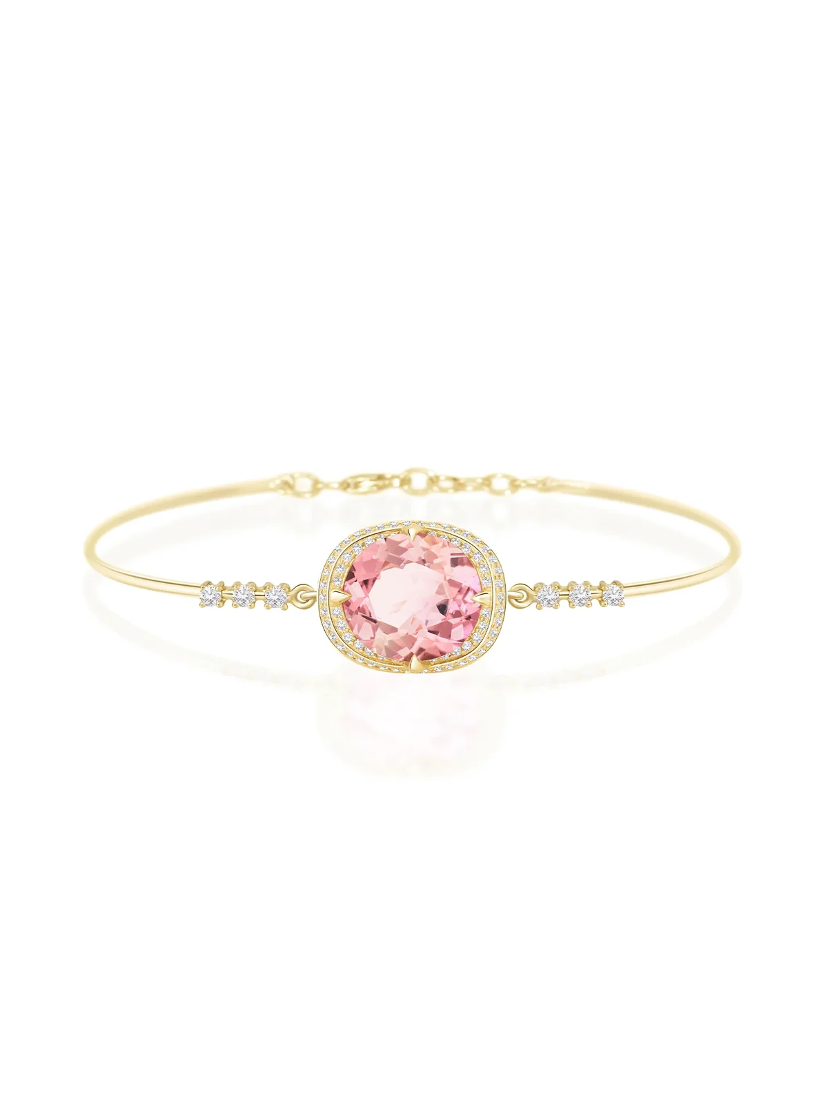 YI COLLECTION Light Pink Tourmaline Aurora Bangle