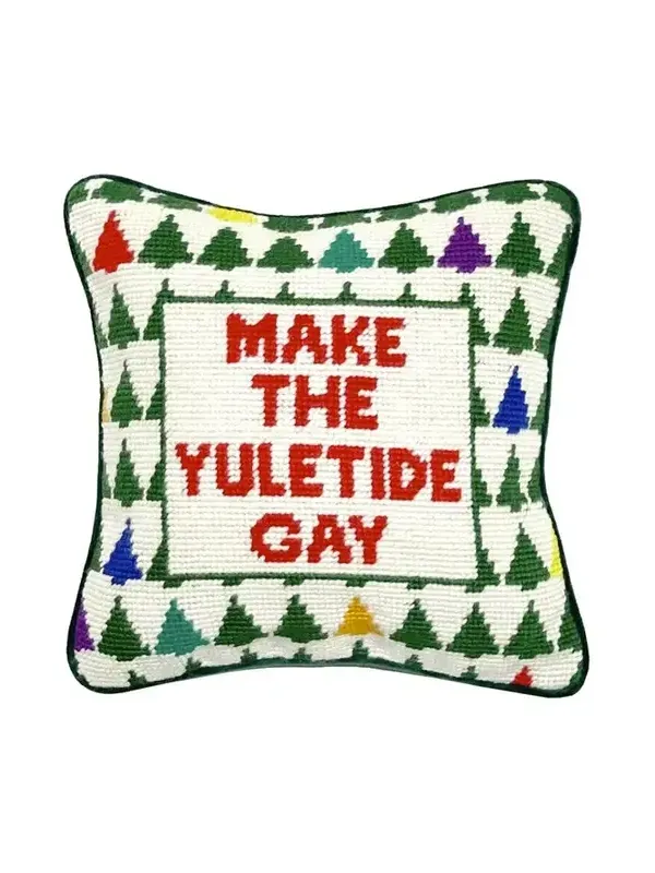 Furbish Studio Make the Yuletide Gay Needlepoint Pillow