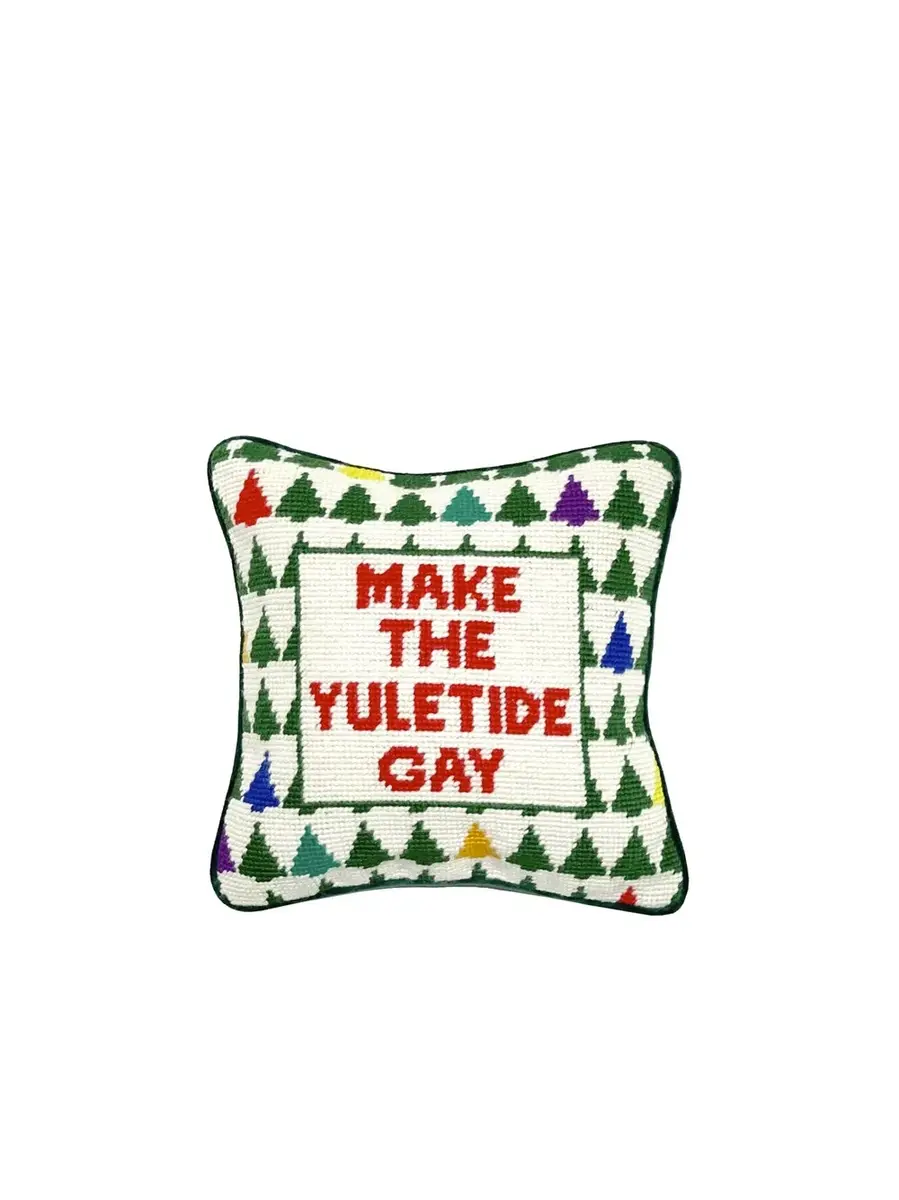 Furbish Studio Make the Yuletide Gay Needlepoint Pillow | Image 1 Furbish Studio Make the Yuletide Gay Needlepoint Pillow | Image 1