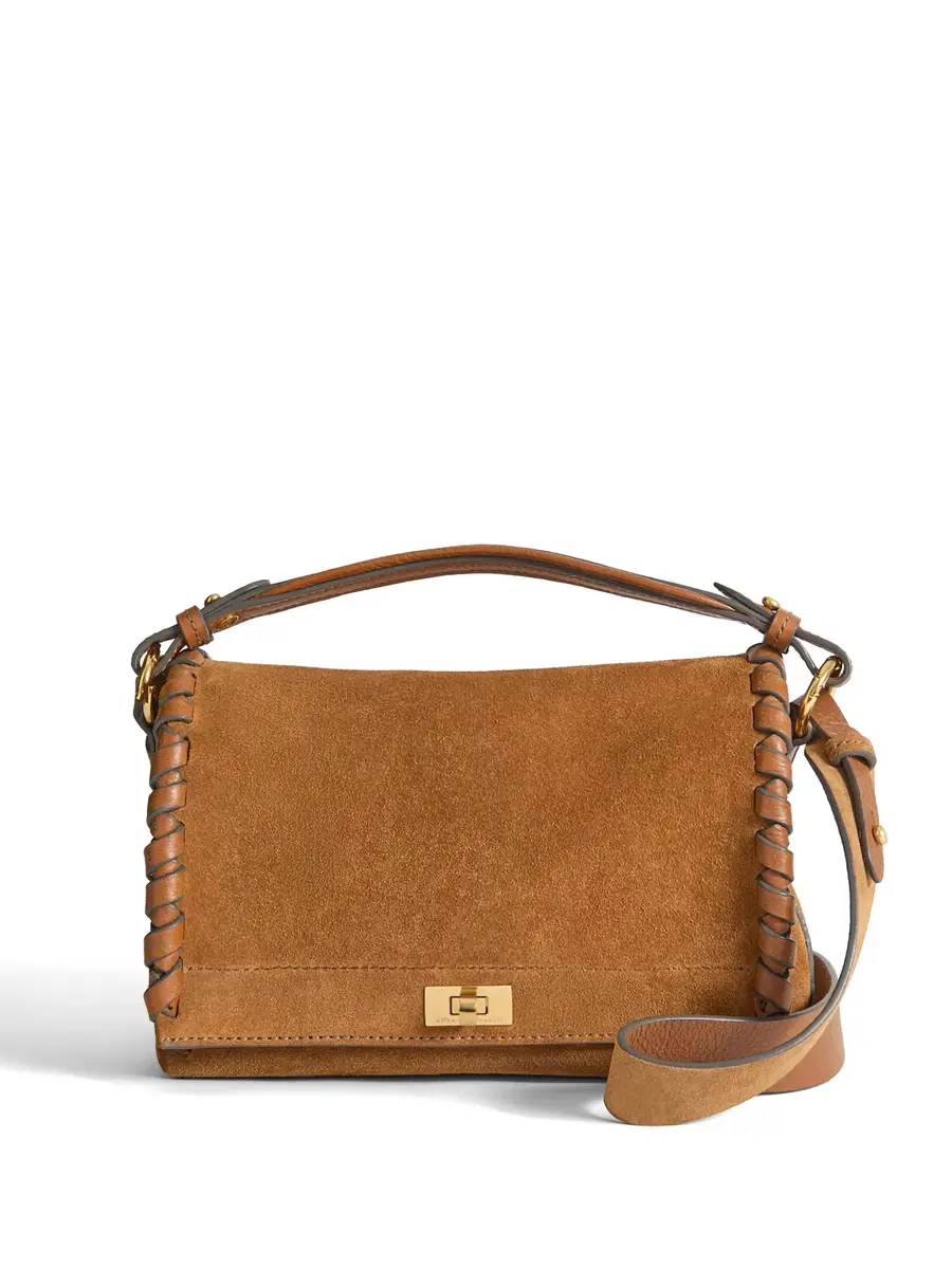 Anya Hindmarch Mortimer Suede Whipstitch Crossbody Bag | Image 1 Anya Hindmarch Mortimer Suede Whipstitch Crossbody Bag | Image 1