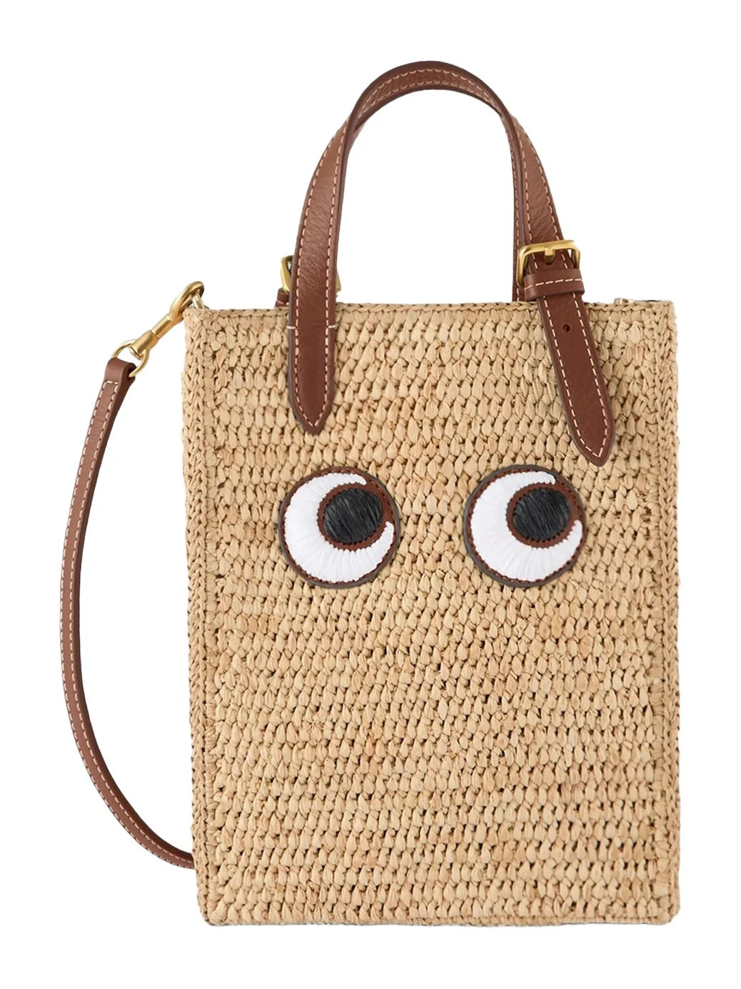 N/S Raffia Eyes Mini Crossbody Tote N/S Raffia Eyes Mini Crossbody Tote