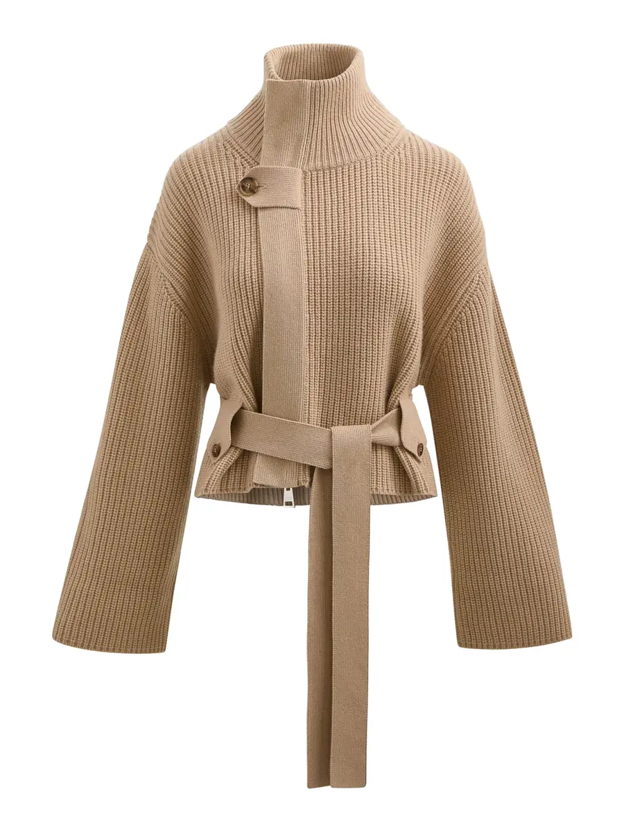 Brandon Maxwell Neal Belted Cashmere Sweater | Image 1 Brandon Maxwell Neal Belted Cashmere Sweater | Image 1
