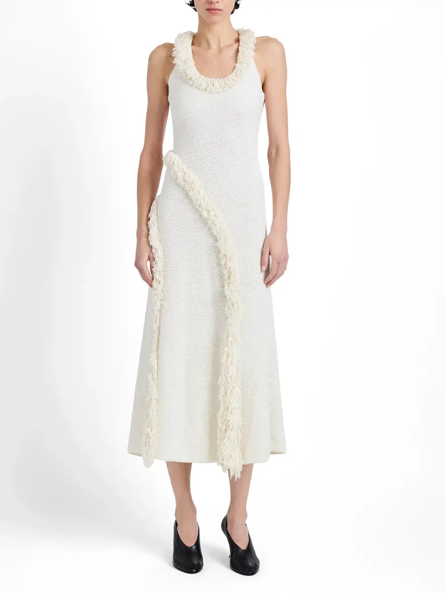 Proenza Schouler Nilo Midi Dress in Textured Wool Jacquard | Thumbnail 2 Proenza Schouler Nilo Midi Dress in Textured Wool Jacquard | Thumbnail 2