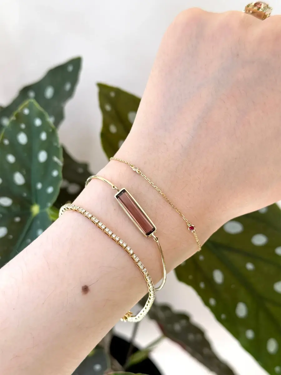 YI COLLECTION Pink Tourmaline Supreme Bangle | Thumbnail 2