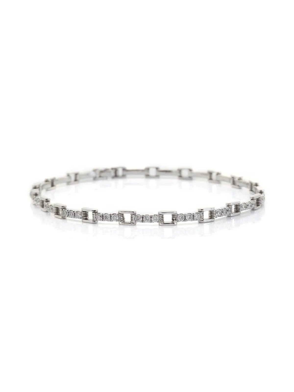 YI COLLECTION Platinum Diamond Links Tennis Bracelet