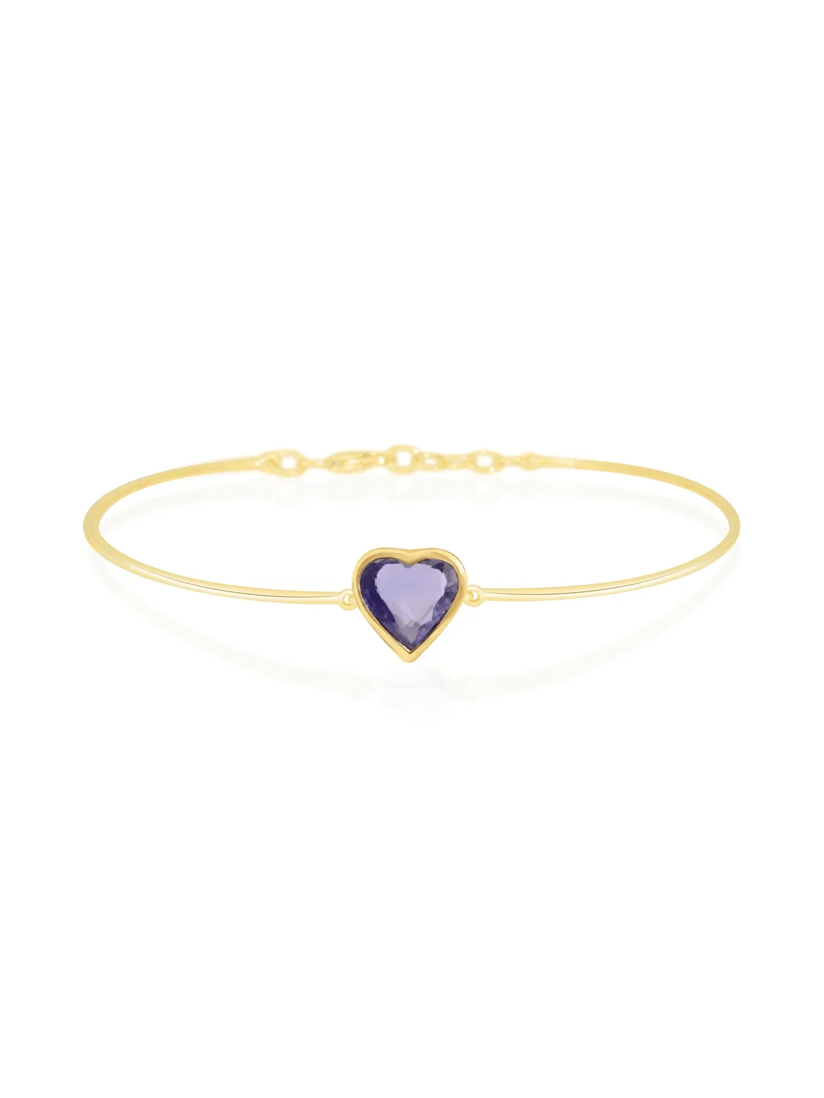 YI COLLECTION Purple Sapphire Heart Bangle