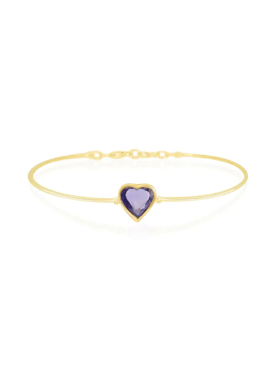 YI COLLECTION Purple Sapphire Heart Bangle | Image 1 YI COLLECTION Purple Sapphire Heart Bangle | Image 1