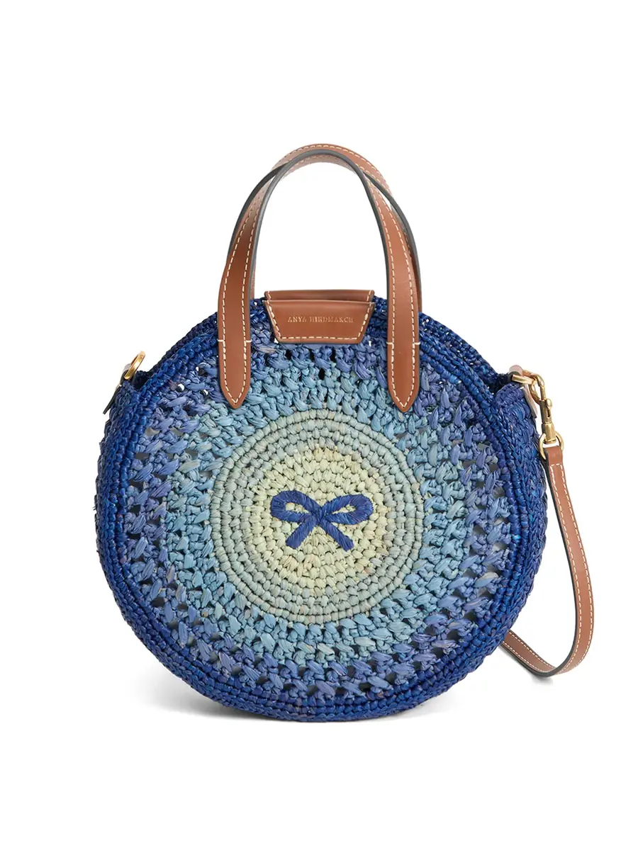 Anya Hindmarch Raffia Small Round Bow Tote | Image 1 Anya Hindmarch Raffia Small Round Bow Tote | Image 1
