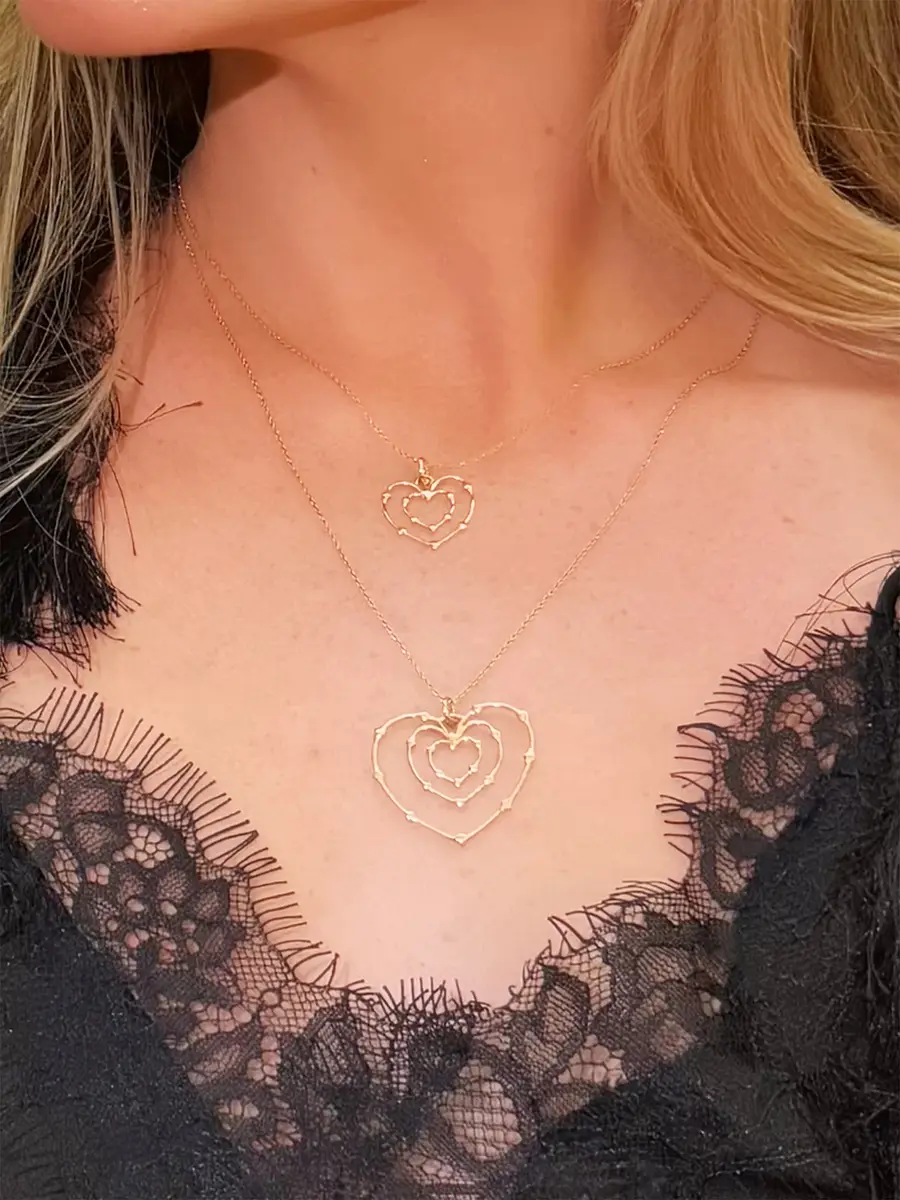 REIGN LA Rani Double Heart of Thorns Pendant | Thumbnail 2