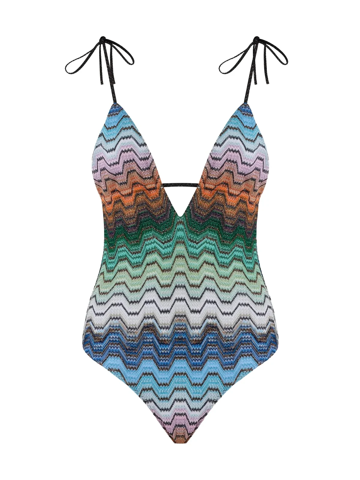 Raschel Lamé Striped One-Piece Raschel Lamé Striped One-Piece