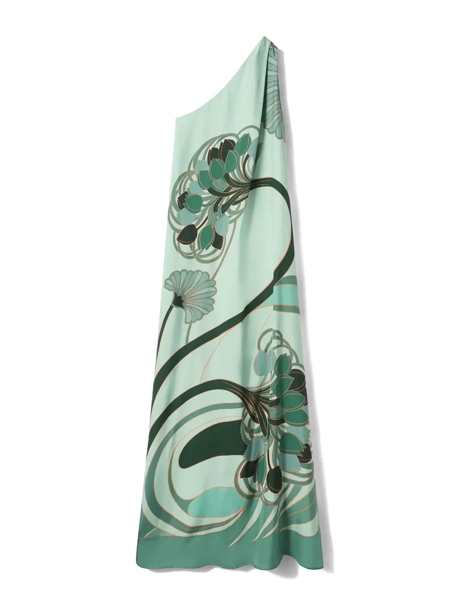 Roy One-Shoulder Silk Maxi Dress