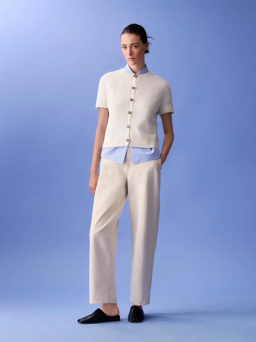 LAFAYETTE 148 Short Sleeve Crew Neck Cardigan | Thumbnail 2
