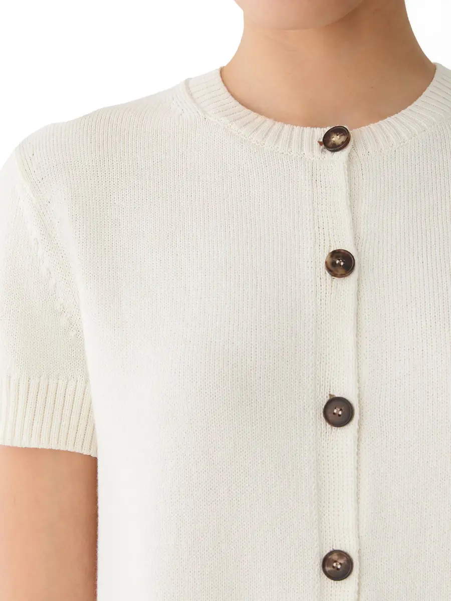 LAFAYETTE 148 Short Sleeve Crew Neck Cardigan | Thumbnail 5