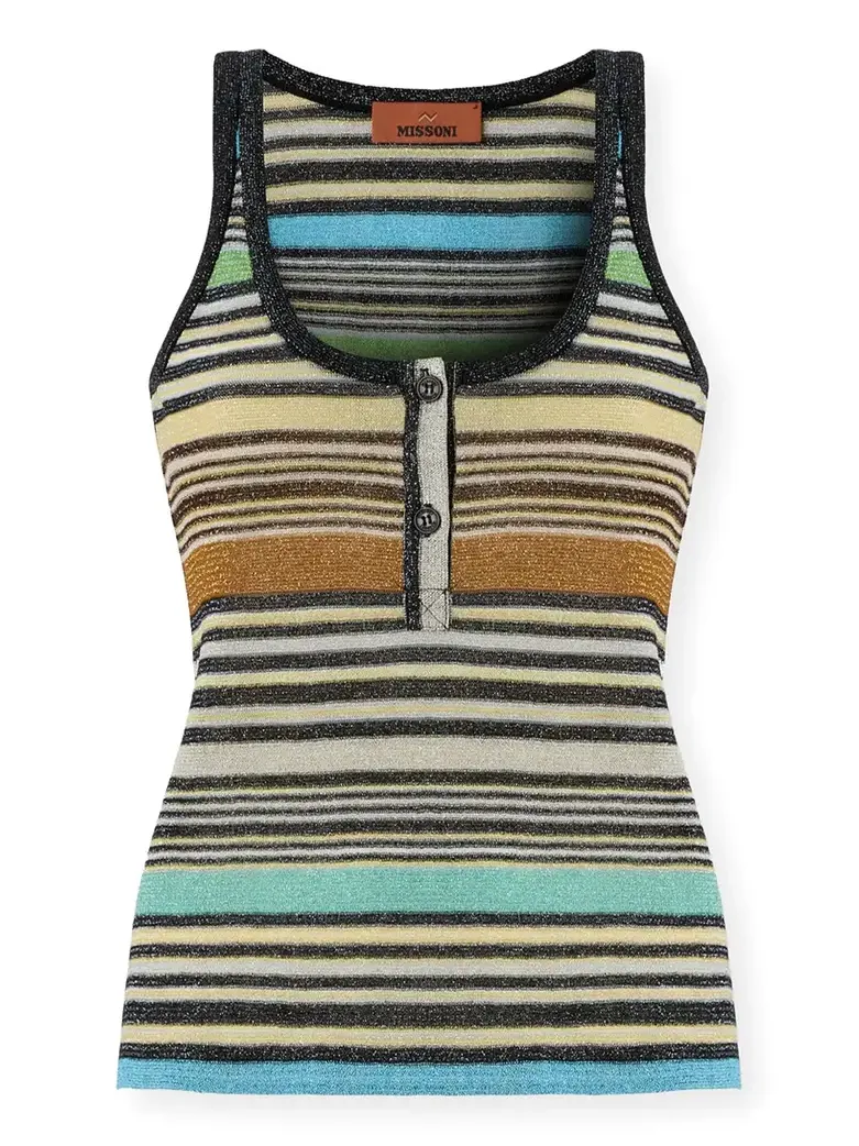 Missoni Striped Metallic Knit Tank