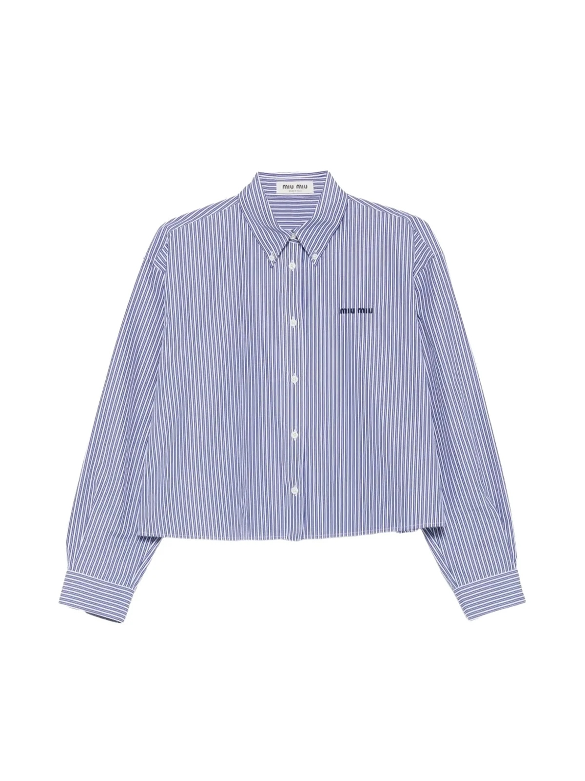 Striped Poplin Cropped Shirt