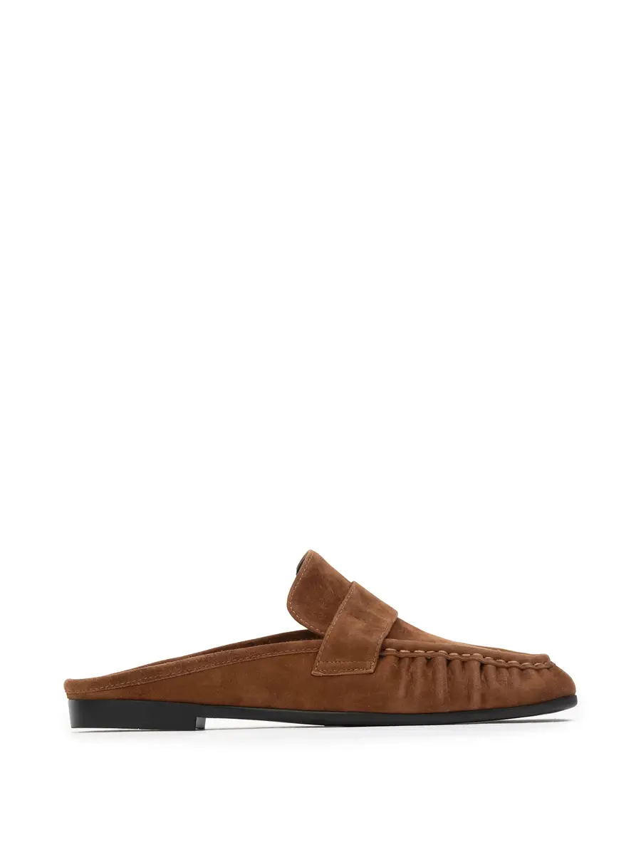 Black Suede Studio Suede Gabby Loafer Mules | Image 1 Black Suede Studio Suede Gabby Loafer Mules | Image 1