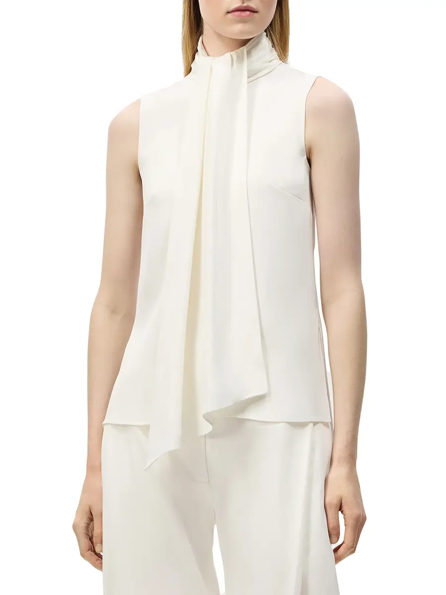 Adam Lippes Swayze Silk Scarf-Neck Top | Thumbnail 3