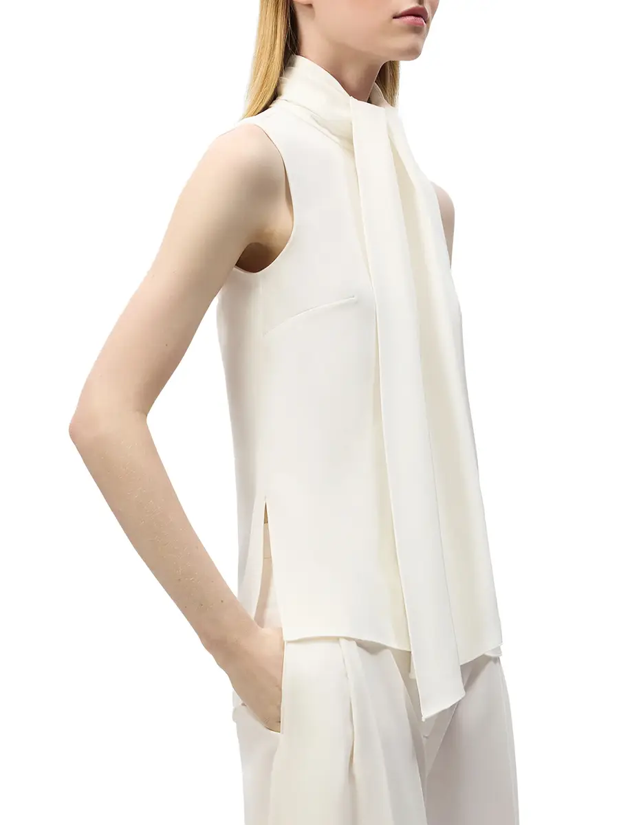 Adam Lippes Swayze Silk Scarf-Neck Top | Thumbnail 4