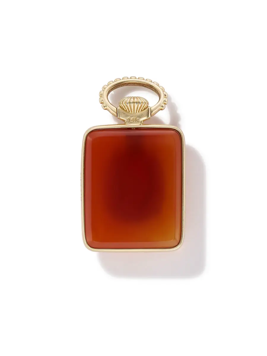 The Ben Shoppe The Ace Vault in Orange Agate on Paperclip Mix Chain | Thumbnail 3 The Ben Shoppe The Ace Vault in Orange Agate on Paperclip Mix Chain | Thumbnail 3