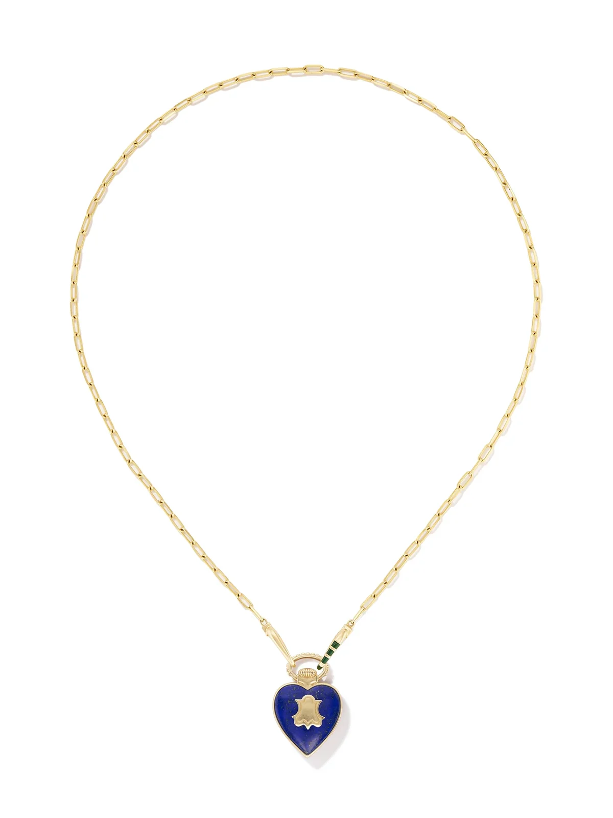 The Ben Shoppe The You Vault in Lapis on Paperclip Stripe Chain