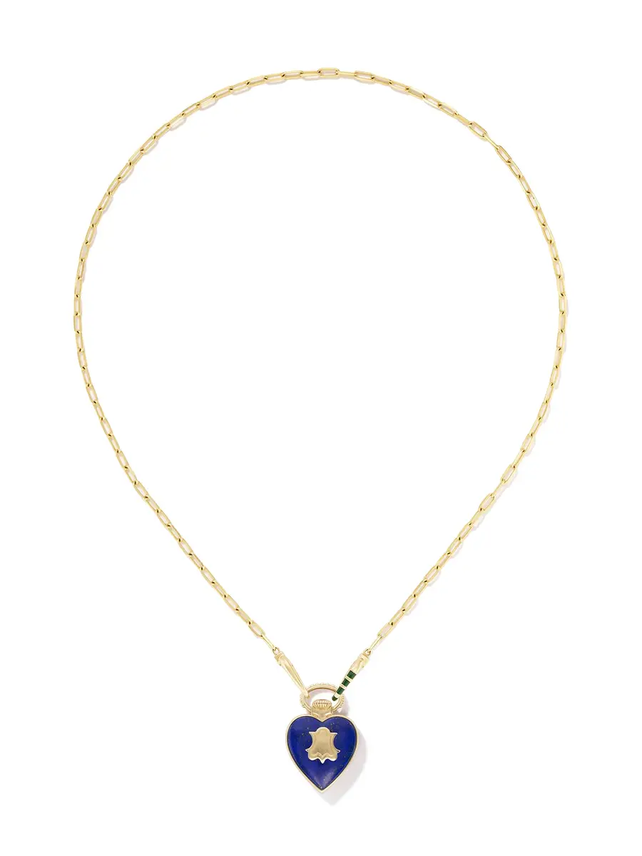 The You Vault in Lapis on Paperclip Stripe Chain