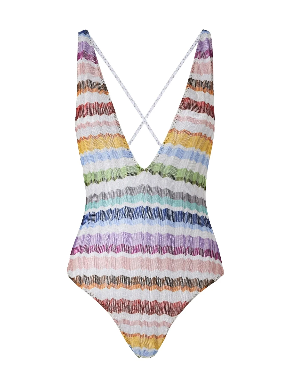 V-Neck Zig Zag One-Piece Swimsuit V-Neck Zig Zag One-Piece Swimsuit