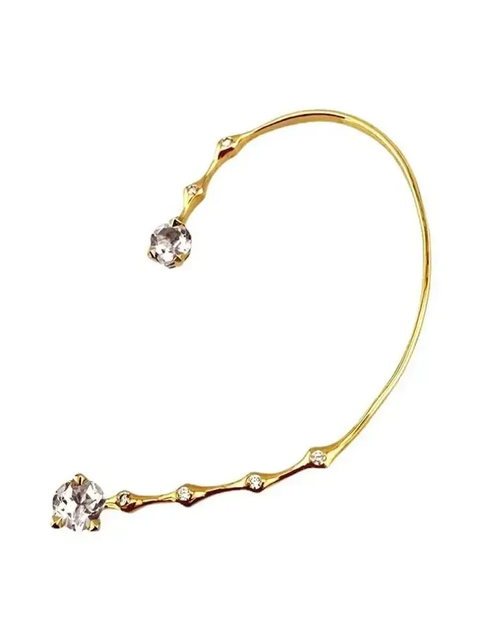Vajra Diamond & White Topaz Ear Cuff