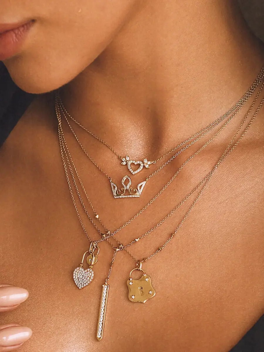 REIGN LA Vajra Diamond Lock Necklace | Thumbnail 3