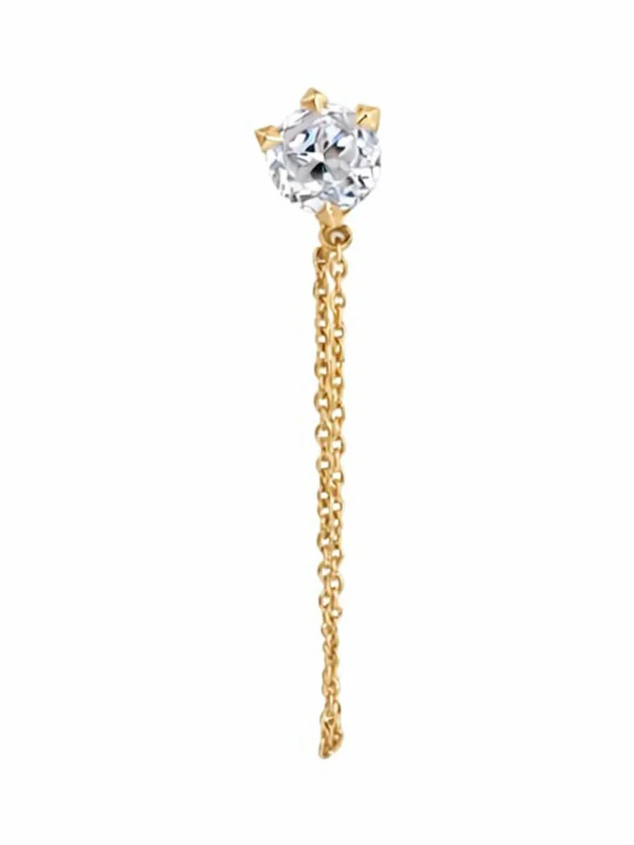 Vajra Round Stud with Chain